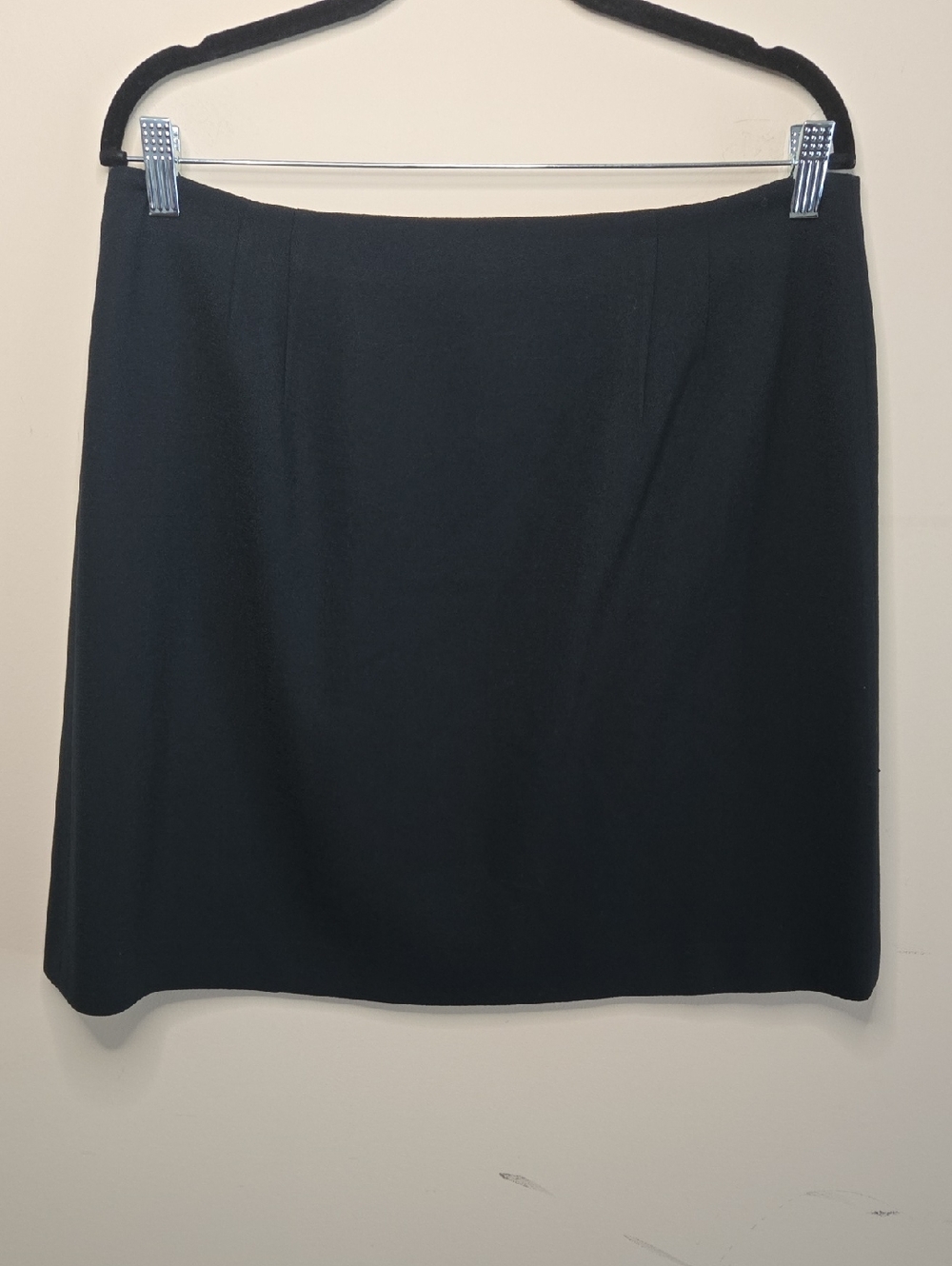 Jones New York Black Wool Wrap Skirt 90s Minimalist Office Siren Vintage - Picture 5 of 12